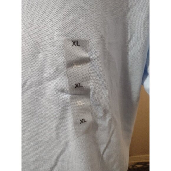 New Club Room Pique Polo Shirt Stretch Performance Blue Short Sleeve XL NWT - Picture 4 of 12